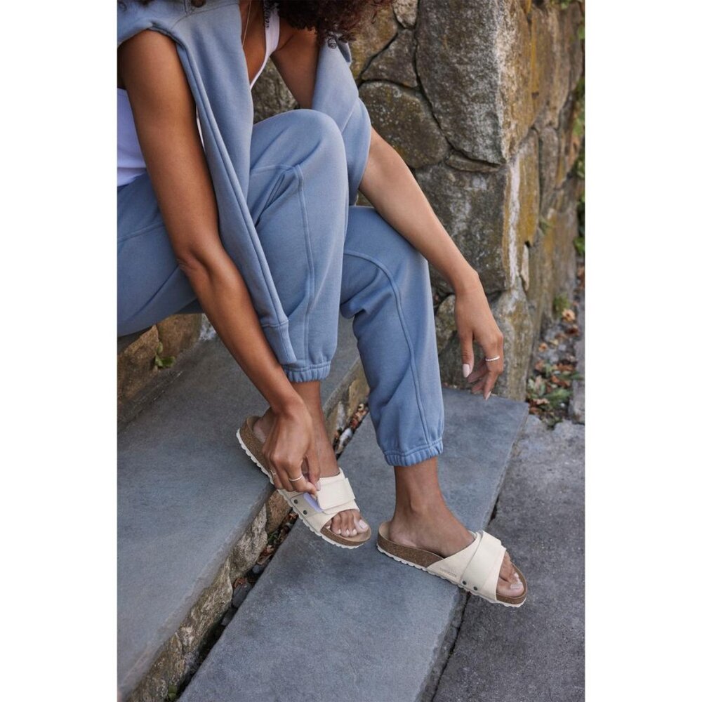 Birkenstock Oita Suede Sandals - Antique White